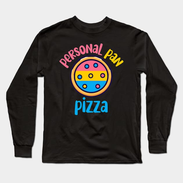 Personal Pan Pizza Pansexual Pride LGBT Gay Queer Long Sleeve T-Shirt by Lavender Celeste